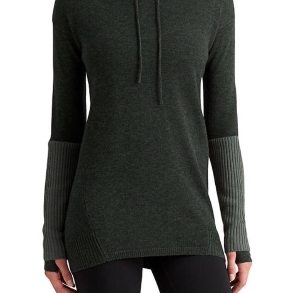 Athleta Merino Nopa Hooded Sweater Jasper Green